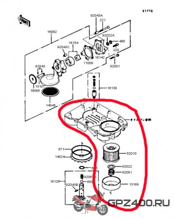 Замена масла в мотоцикле kawasaki GPZ400